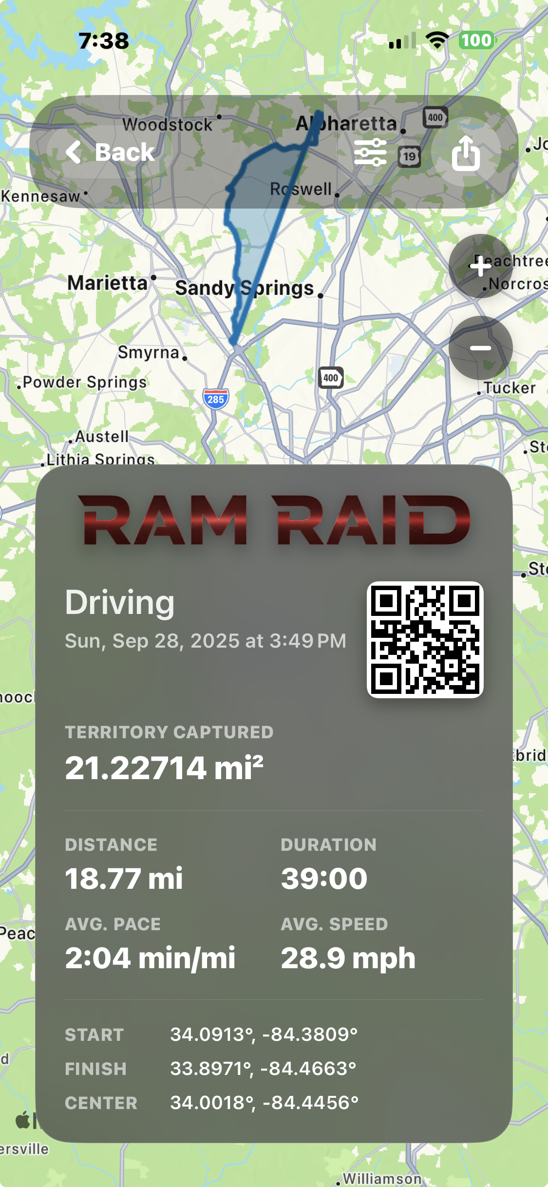 Screenshot of individual capture detail view from history